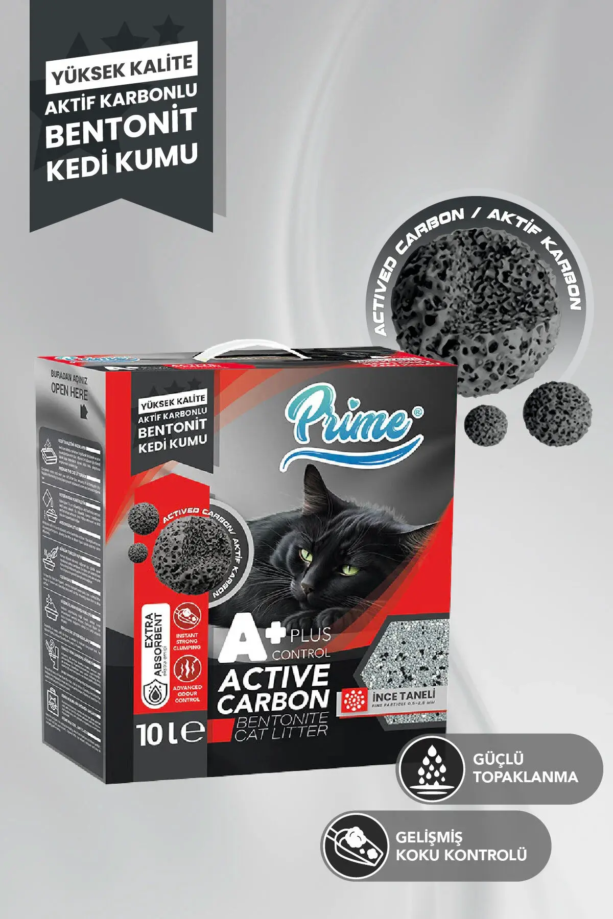 10 Lt Aktif Control Plus++ Karbon Kedi Kumu