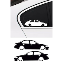 2 Adet Honda Civic Mk6 Basık Oto Sticker - Kelebek Cam Sticker 15x4 Cm
