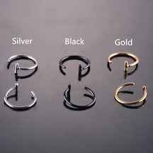 Gümüş 1 Adet Unisex Moda Punk Tarzı Sahte Dudak Piercing Halkası Burun Halkası Vücut Piercing Takı Hediyeler 0.8 8 Gümüş