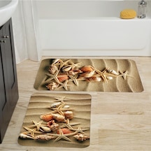 Rovigo Home Baskılı Kaymaz Taban 2'Li Banyo Paspas Takım Rvg5011-100x60-60x50 Çok Renkli