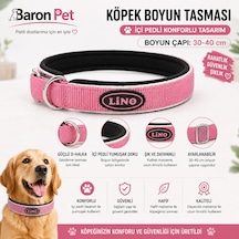 Pedli Köpek Boyun Tasması 30-40 Cm Beyaz Şeritli Ayarlanabilir - Pembe Çok Renkli