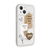 Subutu Apple Uyumlu iPhone 14 Kılıf Kamera Korumalı Baskılı Arka Yüzey Sbt Klas Kapak - Beyaz Beyaz