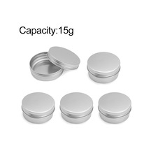 Sones 5 Adet İplik Doldurulabilir Alüminyum Paketleme Kutusu Kozmetik Küçük Saklama Kutusu, Kapasite: 15g Gümüş