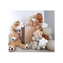 Pastel Karamel Çöl Kumu Taş Ve Beyaz Balon Zinciri 100 Adet Mix