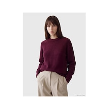 LC Waikiki Alıta Cıty Farkıyla Lcw Modest Bordo Triko Düz Oversize Kadın Tunik Bordo - 931178723 Bordo