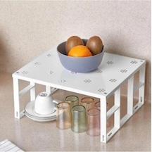 Dolap Içi Düzenleyici Raf Tabak Bardak Rafı Metal Raf 1 Adet Metal Yatay Raf Metal 20 X 30 Beyaz Diğer