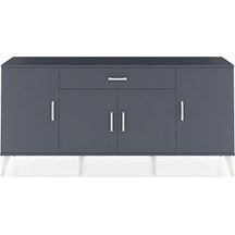 Arges Konsol 3 Raflı Tek Çekmeceli 4 Kapaklı 176x30x83 Antrasit-antrasit/antrasit Antrasit/antrasit