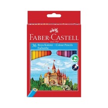 Faber-castell 36 Renk Boya Kalemi,canlı Ve Parlak Renkler,kırılmaya Dayanıklı Uçlar, Karton Kutu Karışık
