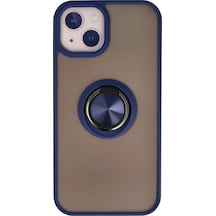 Apple iPhone Uyumlu   15 Kılıf Montreal Yüzüklü Silikon Kapak - Lacivert