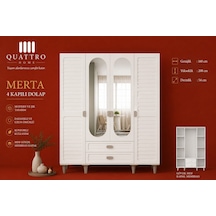 Merta 4 Kapaklı Dolap Krem