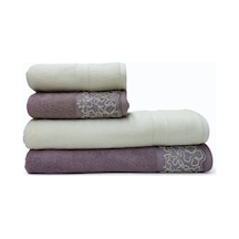 Begonvil Best Hamam Takımı- Krem Mürdüm