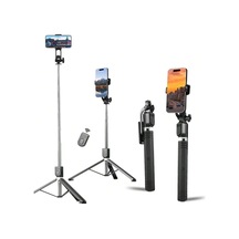170 Cm Selfie Çubuğu Tripod Kablosuz Uzaktan Kumandalı Geri Çekilebilir Black