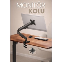 Tek Kollu Monitör Kolu Vesa Uyumlu Hareket Ayarlanabilir Monitör Standı 17-32" 9kg Kapasite Tutucu