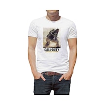 Call Of Duty5 Baskılı Beyaz Erkek Tshirt