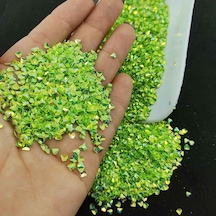 Üçgen Pul Kırığı Parlak Fosfor Yeşil - 10 Gr