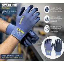 Starline Stl-1004 Nokta Pvc Kaplı İş Eldiveni 8/m Kaymaz Tutuş, Esnek Ve Dayanıklı 12 Çift