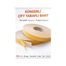 Süngerli Çift Taraflı Ultra Yapışkan İç Dış Mekan Tamir Çok Amaçlı Köpük Bant 18 Mm 50 Mt 1 Adet Diğer