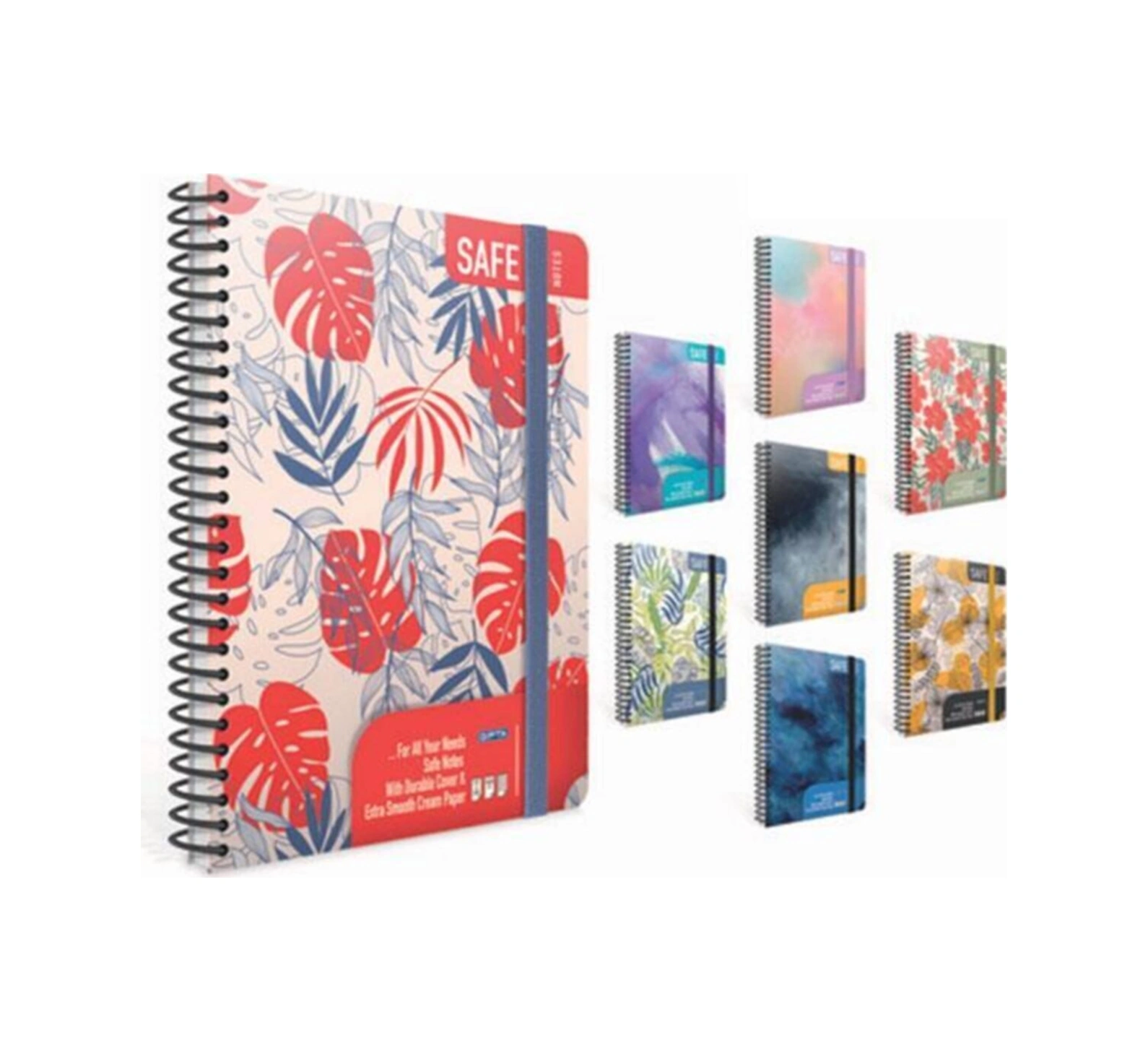 Safe Notes 17x24 Uyumlu Çizgili Spiralli Sert Kapaklı 120 Yaprak Defter