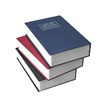 Lacivert Renkli Kitap Görünümlü Gizli Kasa, Şifreli Saklama