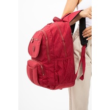 Baginn Lise Okul Sırt Çantası Çok Cepli Hafif Klinkır Kumaş 43 x 30 Cm