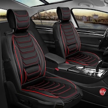 Fiat Egea Cross Uyumlu Lüx Deri Oto Koltuk Kılıfı Ön/arka Set Siyah Kırmızı Fresh
