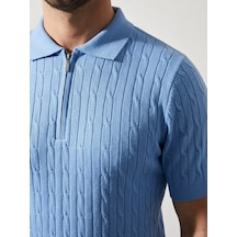 Erkek Yazlık Triko Saç Örgü Tişört Kısa Kol Polo Yaka Fermuarlı T-shirt - Bebe Mavisi Çok Renkli Erkek Yazlık Triko Saç Örgü Tişört Kısa Kol Polo Yaka Fermuarlı T-shirt - Bebe Mavisi Çok Renkli