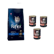 Reflex Plus Somonlu Yetişkin Kedi Maması 15 KG + Reflex Plus Somonlu Konserve Yetişkin Kedi Maması 3 x 400 G