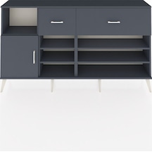 Arges Konsol 6 Raflı 2 Çekmeceli Tek Kapaklı 176x30x99 Antrasit-antrasit Antrasit - Antrasit