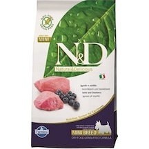N&D Tahılsız Kuzu Etli ve Yaban Mersinli Orta ve Büyük Irk Yetişkin Köpek Maması 2.5 KG