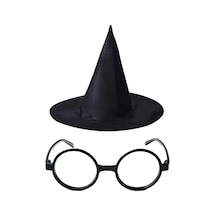 Harry Potter Büyücü Şapkası Ve Harry Potter Büyücü Gözlüğü Siyah Renk Çok Renkli
