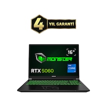 Monster Tulpar T6 V3.3.5 i7-13700HX 32 GB 1 TB SSD 8 GB RTX5060 16" W11H Dizüstü Bilgisayar