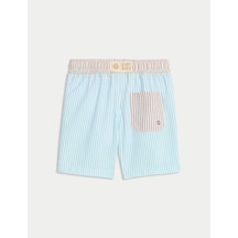 Marks & Spencer Çizgili Çocuk Deniz Şortu (2-8 Yaş) T88004015W Mavi