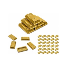 Minifigür Aksesuarları: 20 Adet Altın Külçe Gold Bar Parçası - Metalik Gold Renk - Koleksiyon Ve Moc Yapıları Için