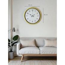 36 Cm Sarı Dekoratif Duvar Saati 11 52510252