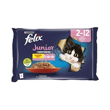 Felix Sığır Etli Ve Tavuklu Yaş Yavru Kedi Maması Ekonomik Paket 4x85gr