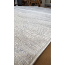 Elvey Home Krem Gri Saten İnce Sık Dokuma Parlak Yüzey Kaymaz Salon Koridor Halısı Kdfelvmakhal Krem Gri