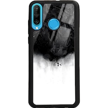 Huawei P30 Lite Siyah Duman Tasarımlı Glossy Telefon Kılıfı Çok Renkli