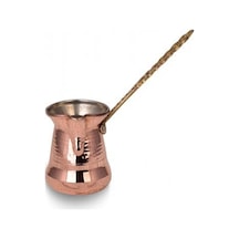 Turna Bakır Sultan Cezve 5 No Kalın Pirinç Kulp 6 Fincan Makine