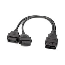 Y-kablo Obd Obd2 Uzatma Kablosu, Araba 16 Pin Obd2 Obdıı Erkek - Çift Dişi Y-splitter Adaptör U