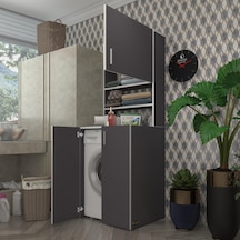 Kenzlife Çamaşır Makinesi Dolabı Kasparov Gri 180*066*55-20 Banyo Kapaklı Arkalıksız Çok Renkli