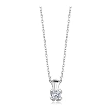 Mia vento Mia Zirconia 0.20 Karat Kalp Tırnak Tektaş Gümüş Kolye