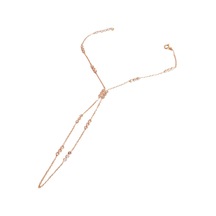 Işıltılı Beyaz Taşlı 925 Ayar Gümüş Sıralı Şahmeran Bileklik - Rose Gold