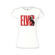 Elvis Presley - Rock'n Roll Beyaz Kadın Tshirt 001