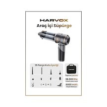 Harvox 18000 Pa Güçlü Araç Süpürgesi Taşınabilir, 6000 Mah, Üflemeli, Çantalı Gri-kahve