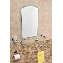Çift Camlı 6 Parça Dev Büyük Banyo Wc Kafe Cafe Tuvalet Ayna Seti Çok Renkli