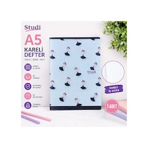 Balerin Desenli A5 Kareli Defter 60 Yaprak Pp Kapak Küçük Boy Çok Renkli