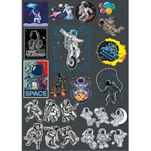 Astronot Ve Uzay Sticker Set 5 20 Parça Telefon, Tablet, Defter, Laptop Sticker