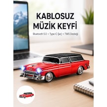 Vintage Tasarımlı Led Işıklı Bluetooth Hoparlör 10w - Lisinya