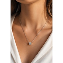 Gümüş Renk Zirkon İnce Bijuteri Kolye Gümüş - 902348882 Gümüş