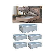 5 Adet Çizgili Baza Tipi Hurc - Baza Altı Büyük Boy Saklama Hurcu 65 X 45 X 22 Cm Ekicihome0008-5 Po Diğer